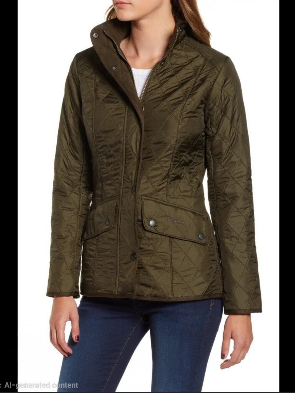 Barbour Cavalry Polarquilt Jacket, Dark Olive - Size 10